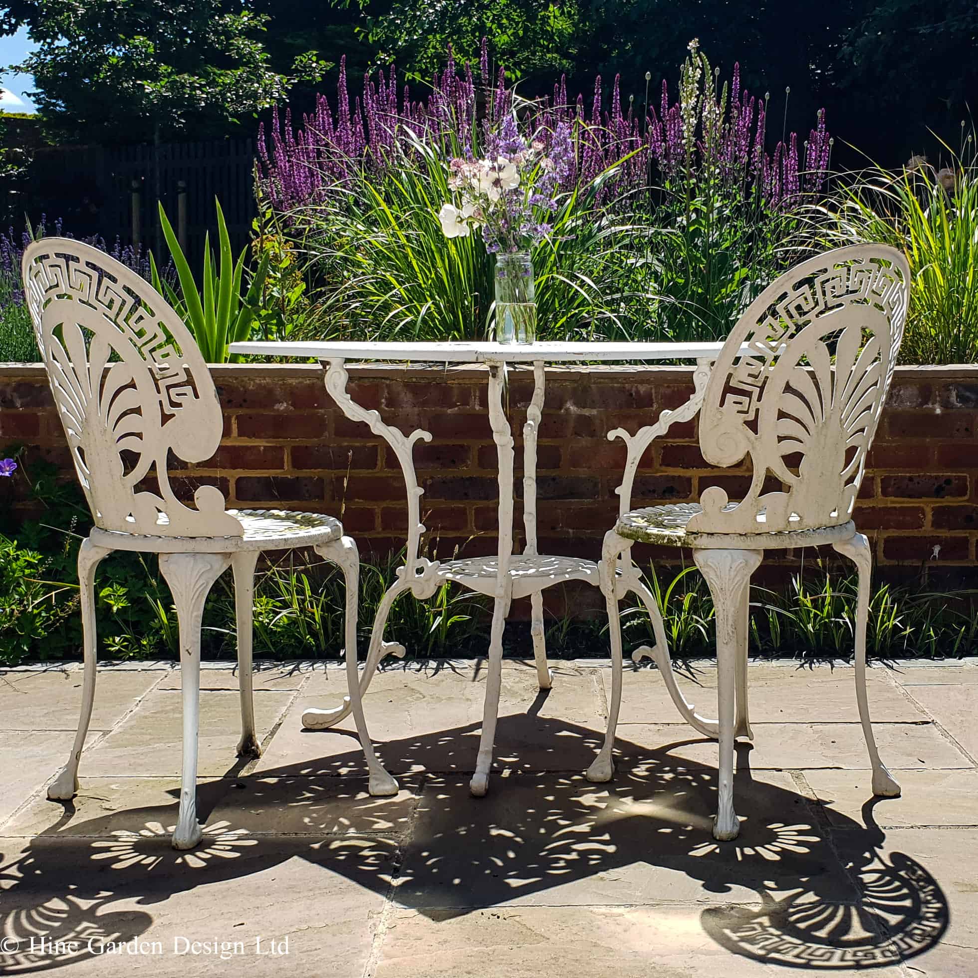 bistro seat for two in garden