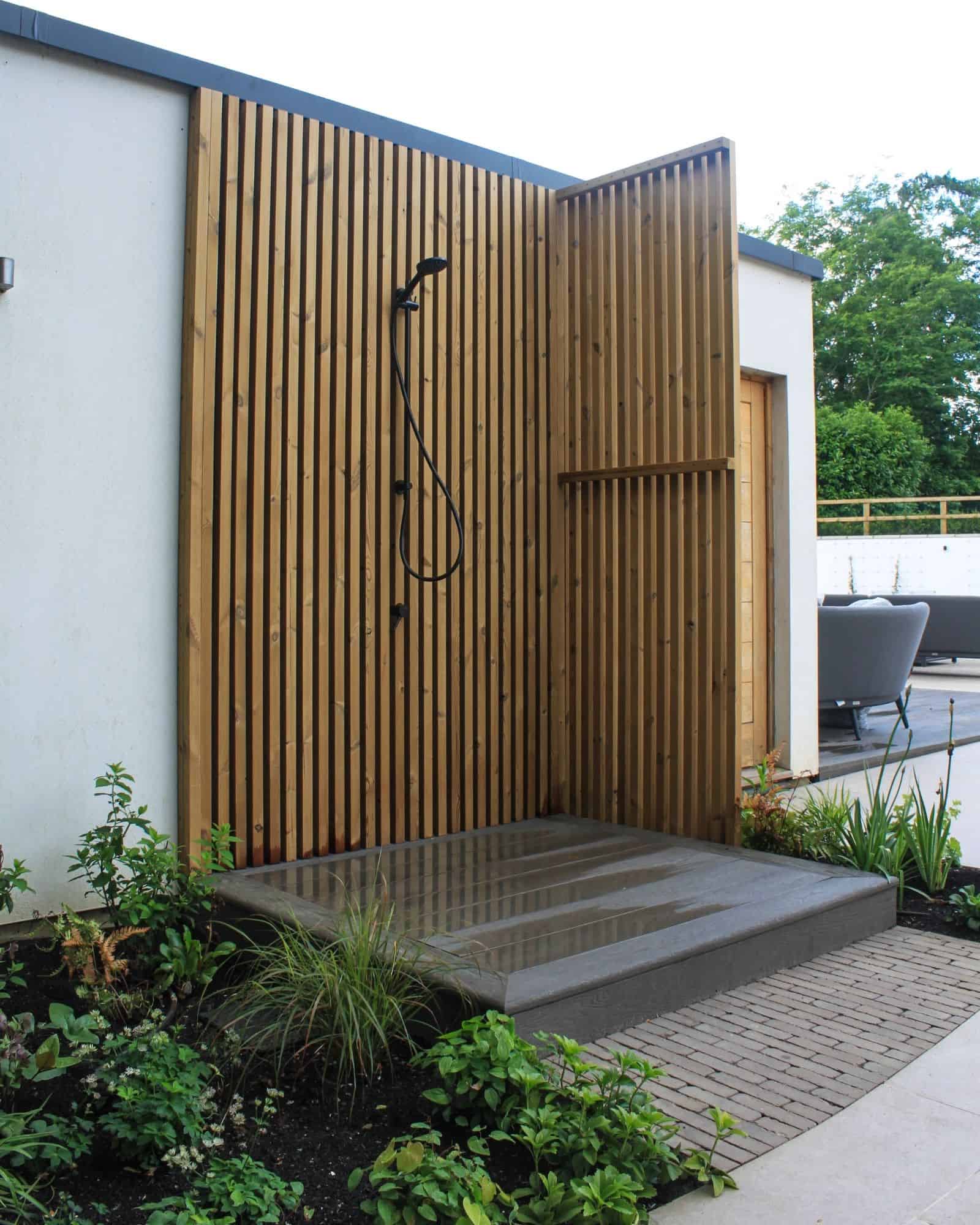 English country garden design brick walls and seating 